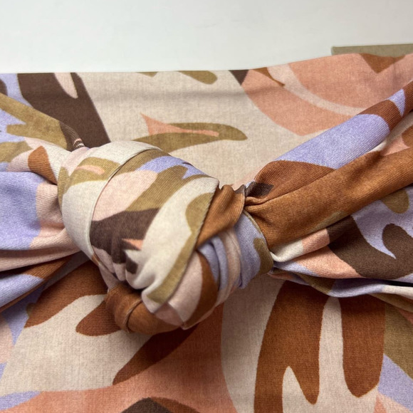 NWT Fox Stone Swim LeLe Bikini Top, Bandeau, Pastel Petal Brown/Pink, size Large - Picture 4 of 16